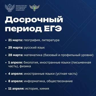 Досрочный период ЕГЭ